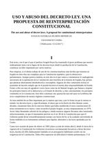 Uso y Abuso del Decreto Ley