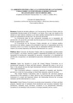 La adhesión española a la Convención de las Naciones Unidas sobre inmunidades de los Estados y de sus bienes