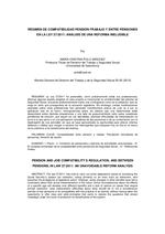 Régimen de compatibilidad pensión-trabajo y entre pensiones en la Ley 27/2011: análisis de una reforma ineludible