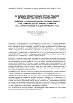 Estudio de la jurisprudencia del TC ante el Principio de Primacía del Derecho de la UE