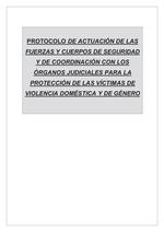 Protocolo de actuación de las Fuerzas y Cuerpos de Seguridad del Estado y de coordinación con los órganos judiciales para la protección de las víctimas de violencia doméstica y de género